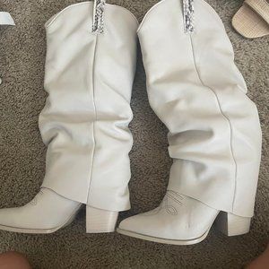 Steve Madden White Western Boot